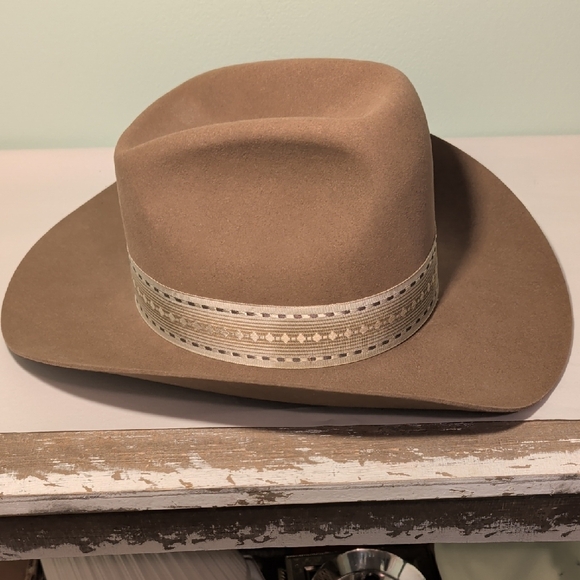 Men's Vintage Tan Trail Ridge Western Cowboy Hat - Picture 5 of 8